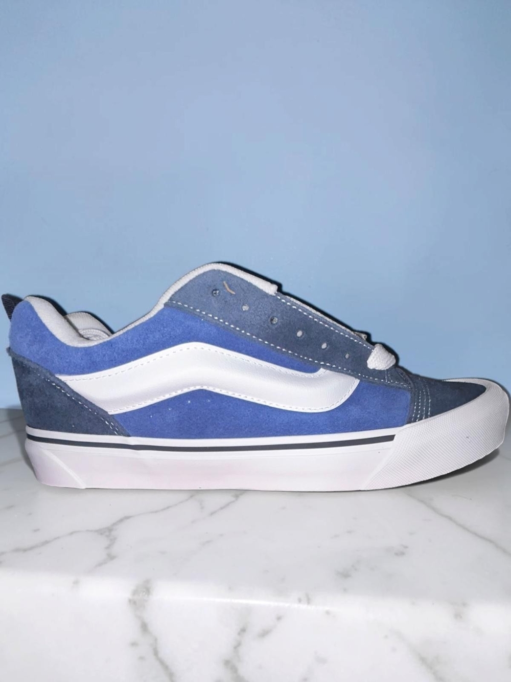 Vans Kids Blue Suede & Canvas Low Top Skate Shoe